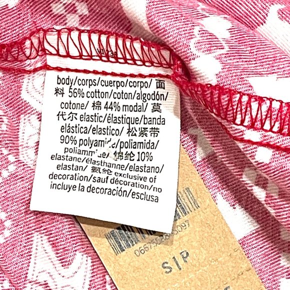Victoria's Secret Pink Small Red White Christmas Tree Dog Pajama Shorts NWT - Picture 5 of 7
